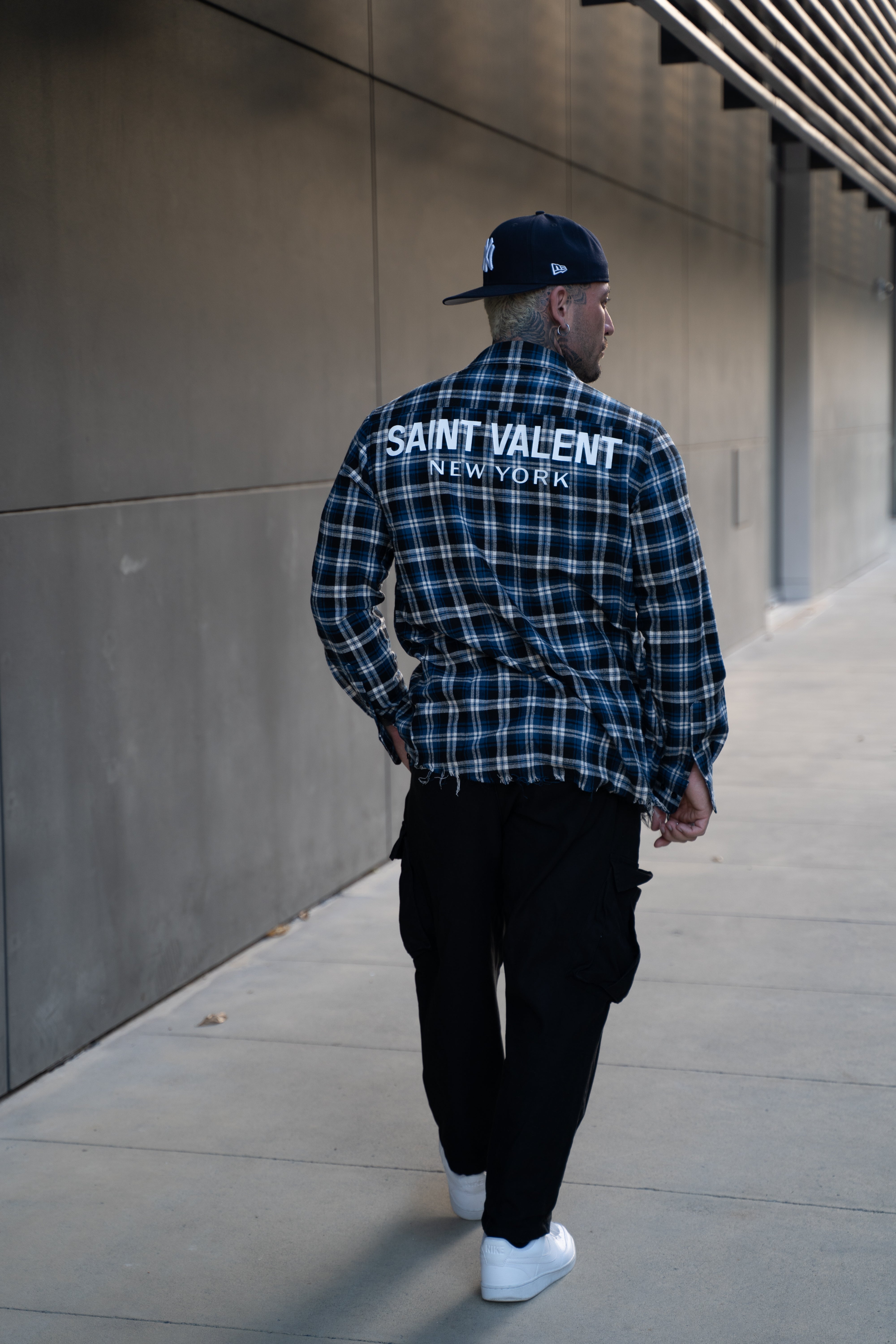SAINT VALENT'S - Signature Ripped Blue Flannel