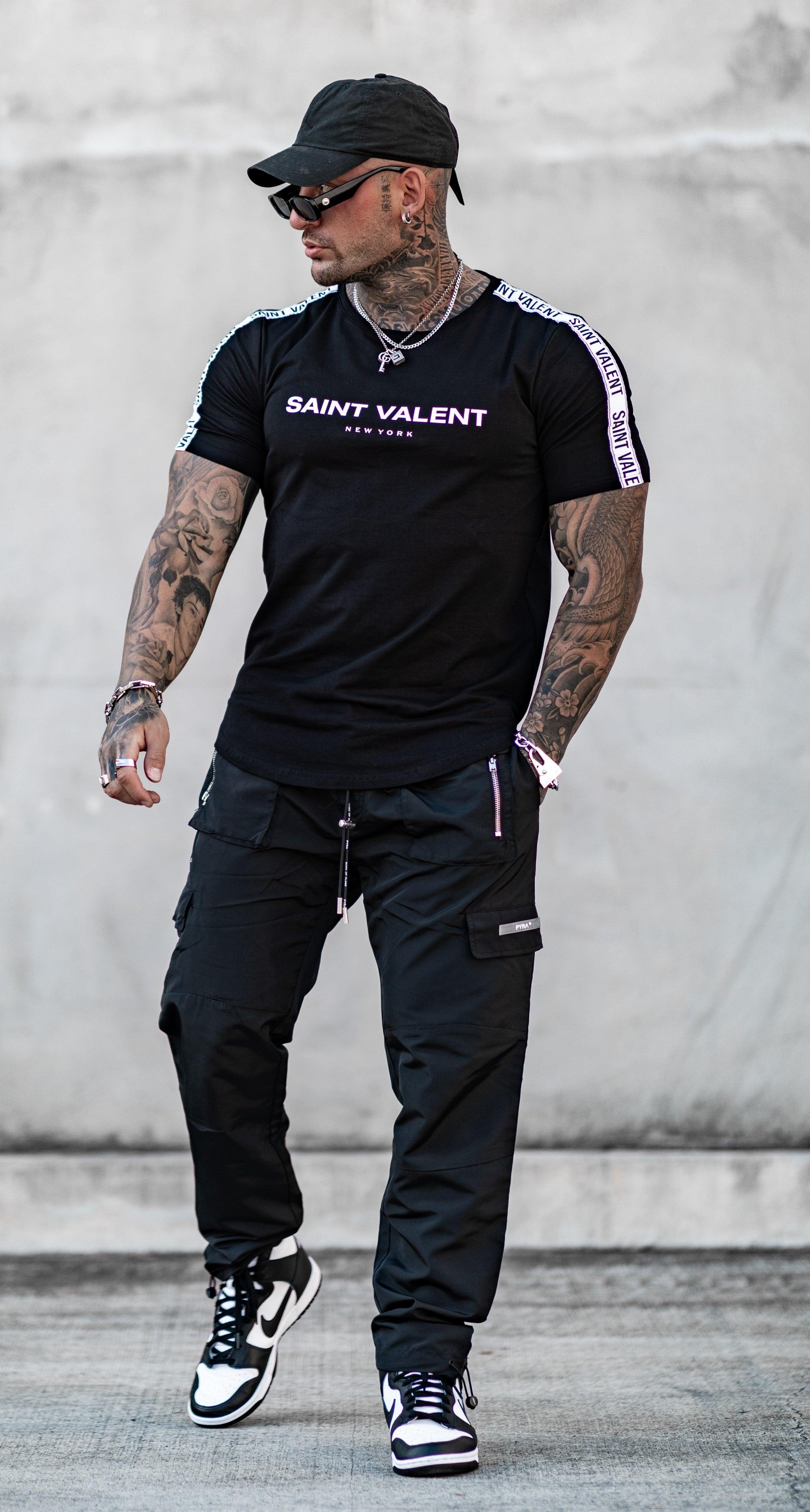 SAINT VALENT'S - Origin Taped Black Tee - SAINT VALENT®