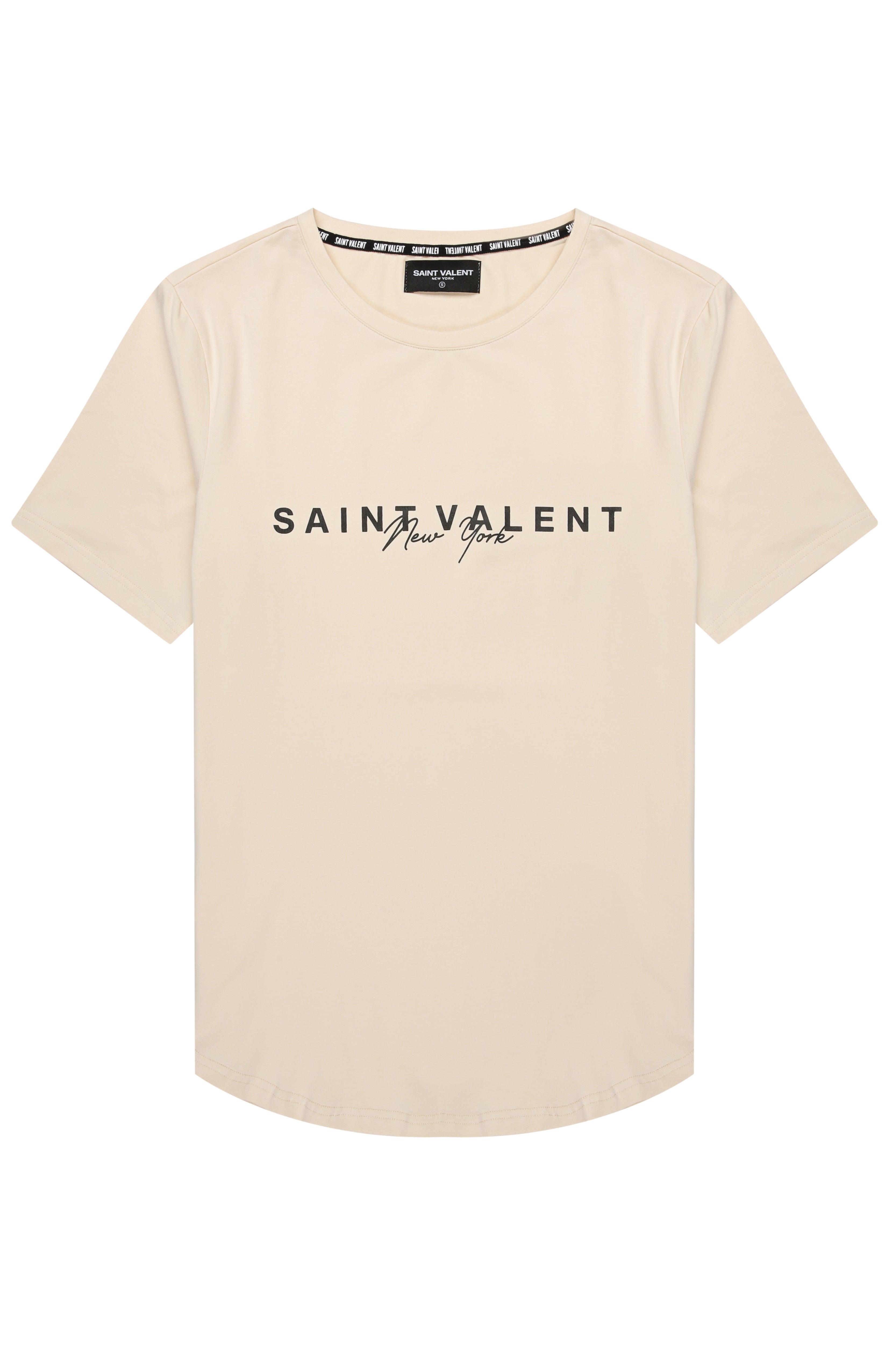 SAINT VALENT'S - NY Script Beige Tee - SAINT VALENT®