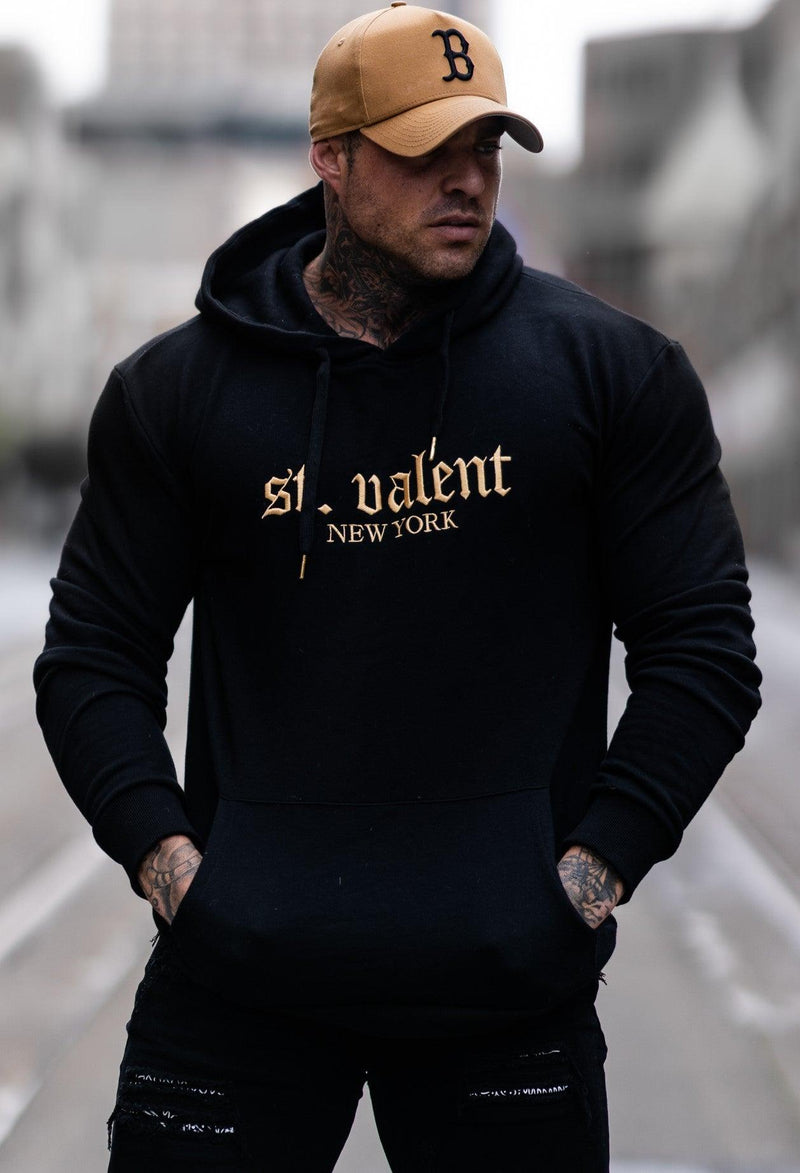 Saint Valent'S - Empire Black & Gold Hoodie - SAINT VALENT®